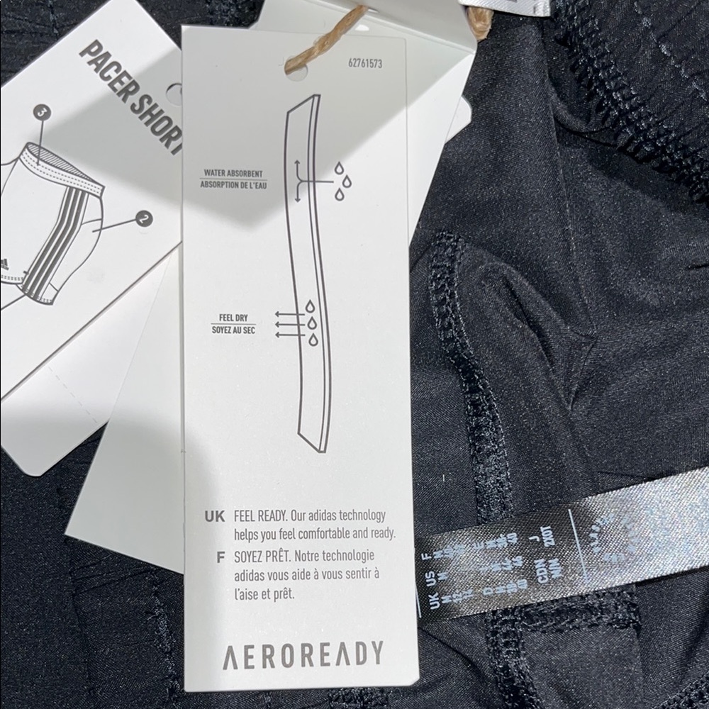 Adidas Classic Black Athletic Pacer Shorts NWT - Picture 12 of 12